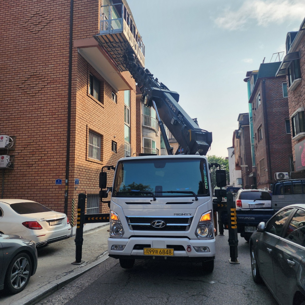 경기 장항동 CCTV 설치 스카이차 작업