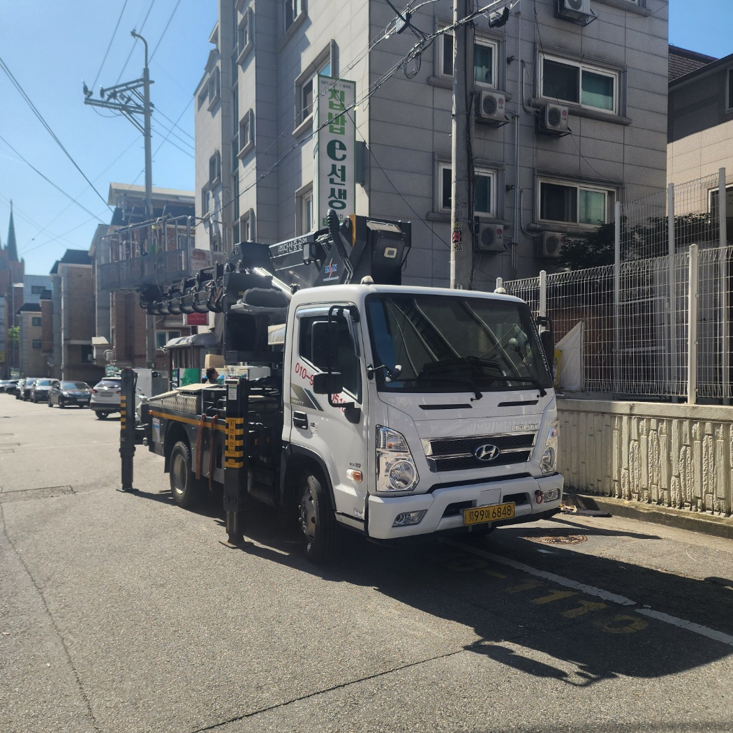 경기 가평군 가로수 전지 스카이차 작업