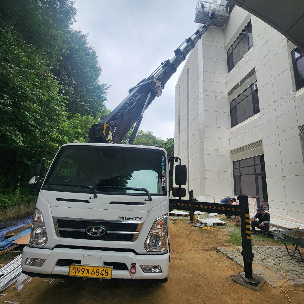 경기 연천군 외벽 도색 스카이차 작업