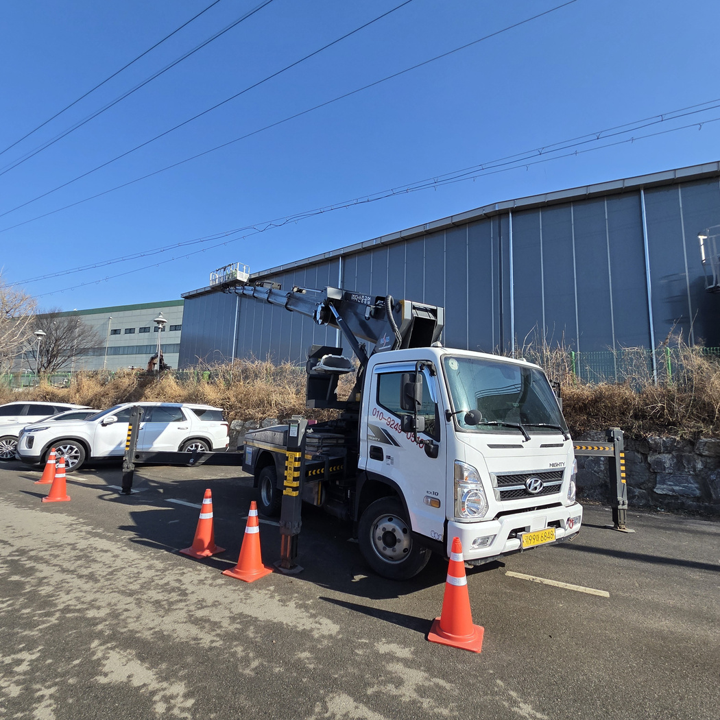 경기 야당동 간판 LED 스카이차 작업